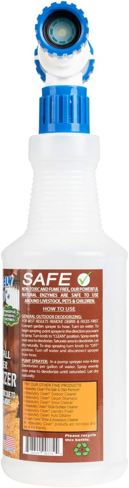 Barn, Stall, or Horse Trailer Deodorizer, Natural-Based Cleaning Spray (32Oz)