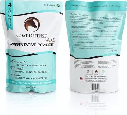 Daily Preventative Powder & Rain Rot Treatment for Horses | Safe & Effective Equine Sweet Itch, Skin Funk, Scratches | Dry Horse Shampoo, 64 Oz. | All Natural Ingredients