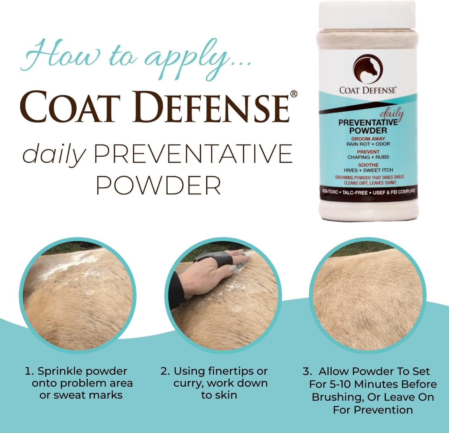 Daily Preventative Powder & Rain Rot Treatment for Horses | Safe & Effective Equine Sweet Itch, Skin Funk, Scratches | Dry Horse Shampoo, 64 Oz. | All Natural Ingredients