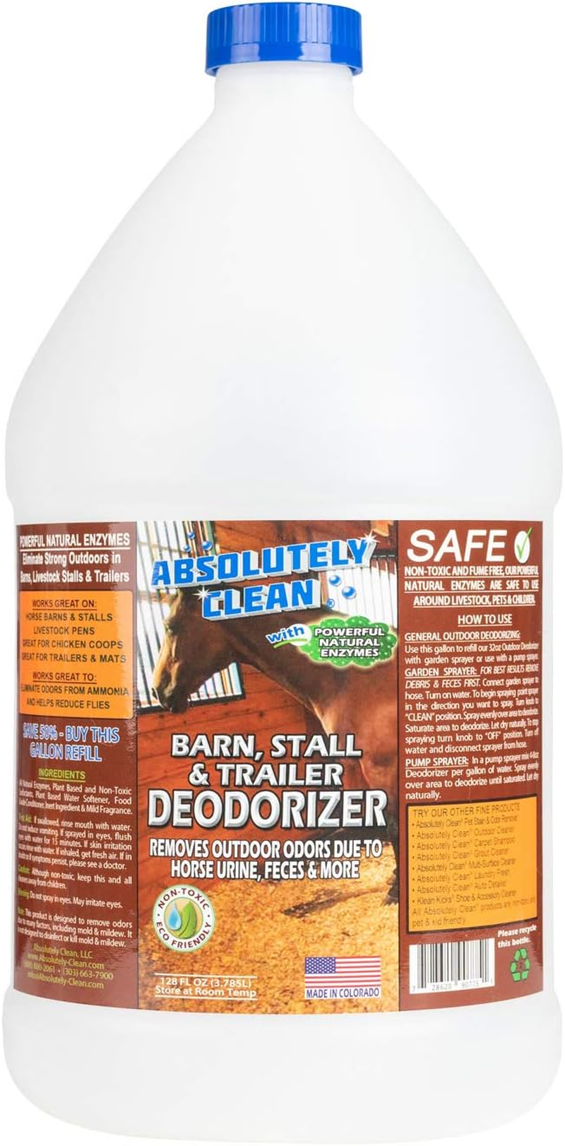 Barn, Stall, or Horse Trailer Deodorizer (128Oz)