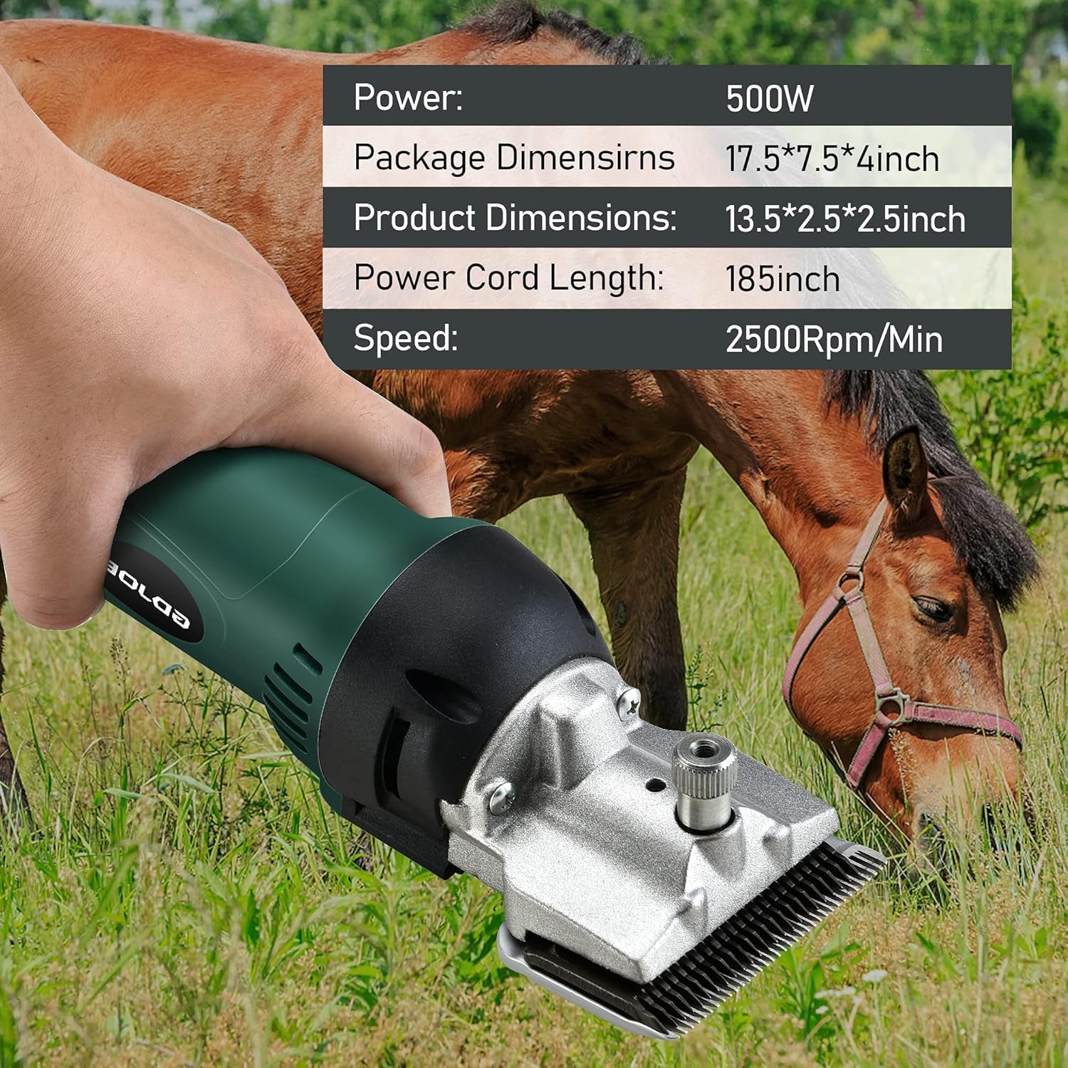 Horses Clippers,500W Professional Horse Clippers Heavy Duty Body Clipping, Sheep Shears for Dogs, Horse, Cattle, Farm Livestock Pet Grooming