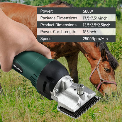Horses Clippers,500W Professional Horse Clippers Heavy Duty Body Clipping, Sheep Shears for Dogs, Horse, Cattle, Farm Livestock Pet Grooming