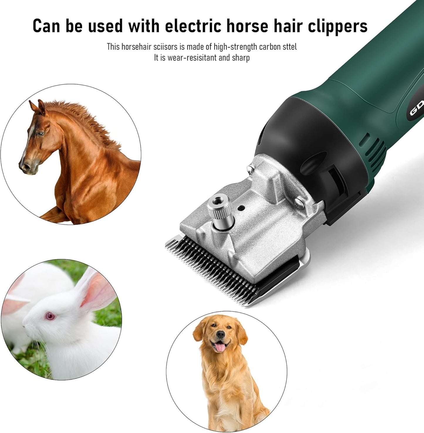 Horses Clippers,500W Professional Horse Clippers Heavy Duty Body Clipping, Sheep Shears for Dogs, Horse, Cattle, Farm Livestock Pet Grooming