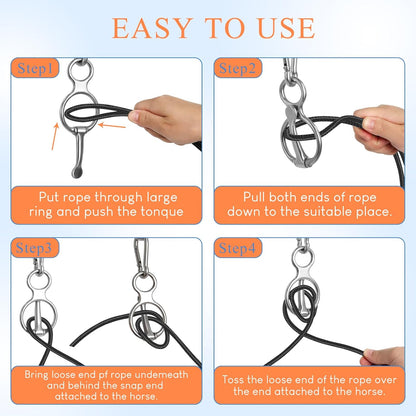 Horse Tie Ring, 4 Sets Horse Tack and Supplies, Stainless Steel Safe Horse Acces