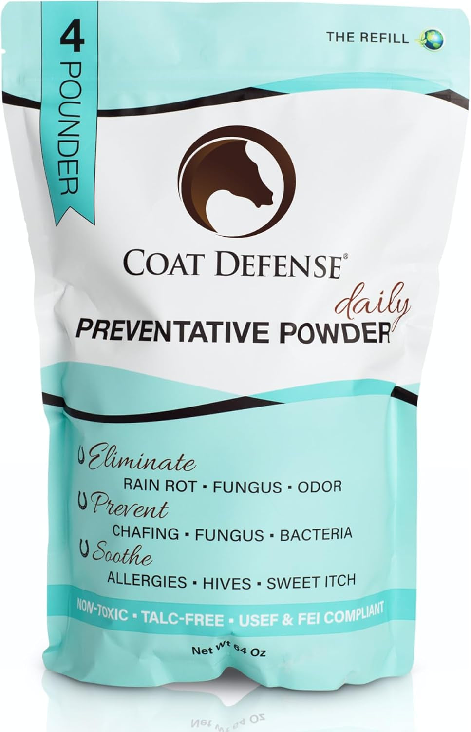 Daily Preventative Powder & Rain Rot Treatment for Horses | Safe & Effective Equine Sweet Itch, Skin Funk, Scratches | Dry Horse Shampoo, 64 Oz. | All Natural Ingredients