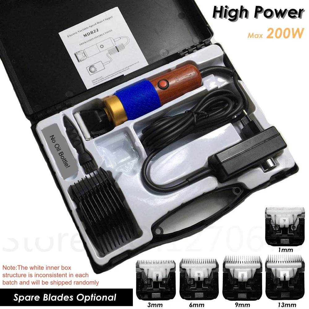 Professional 200W High Power Pet Hair Trimmer Dog Cutter Cat Haircut Grooming Kit Dogs Clipper Shaver Machine for Horse Animals