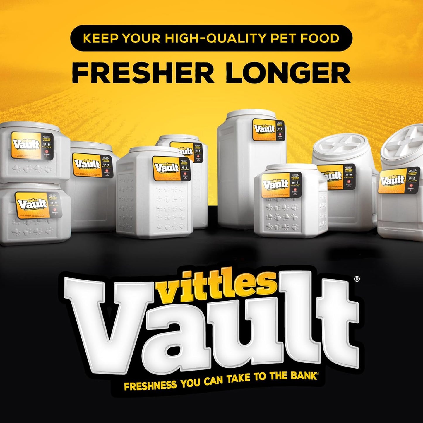 Vittles Vault Pet Food Storage Containers - Sealed Dog and Cat Food Storage Container, Fits up to 80Lbs, Made in the USA - [14" L X 28" H]
